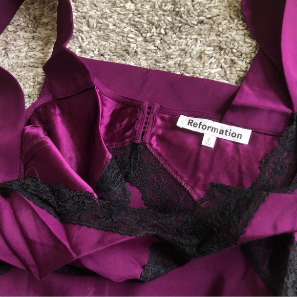 Reformation Provence Silk Dress - Purple - Picture 7 of 8